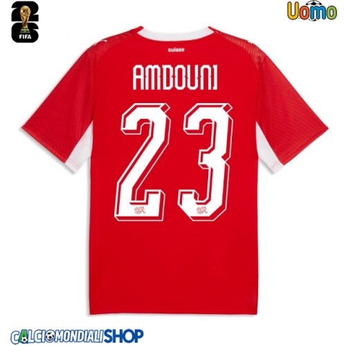 Maglie da calcio Svizzera Zeki Amdouni #23 Prima Maglia Mondiali 2026  Manica Corta